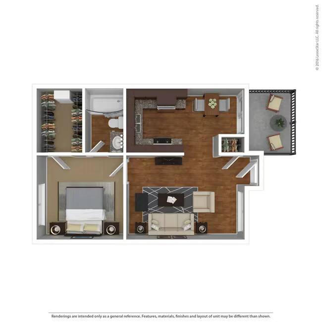 Medium 1 Bed 1 Bath D floor plan